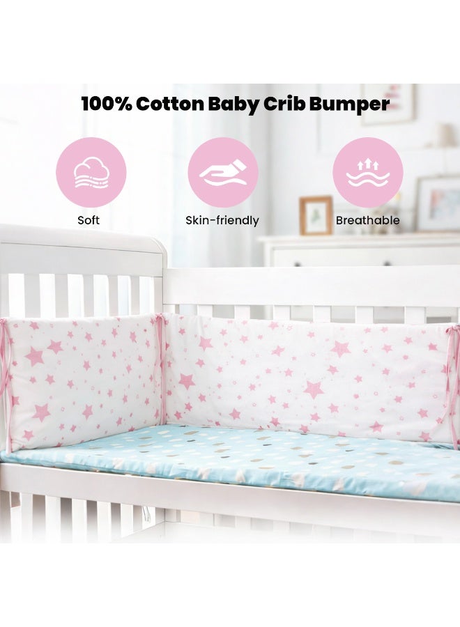 TAPIT Crib Bumper Breathable 130cmx30cmx2.5cm Cot Bumper Breathable Mesh Cot Liner Crib Rail Cover Baby Crib Bumper Baby Boys Girls Nursery Breathable Crib Bedding Baby Bed Bumper - Image 4